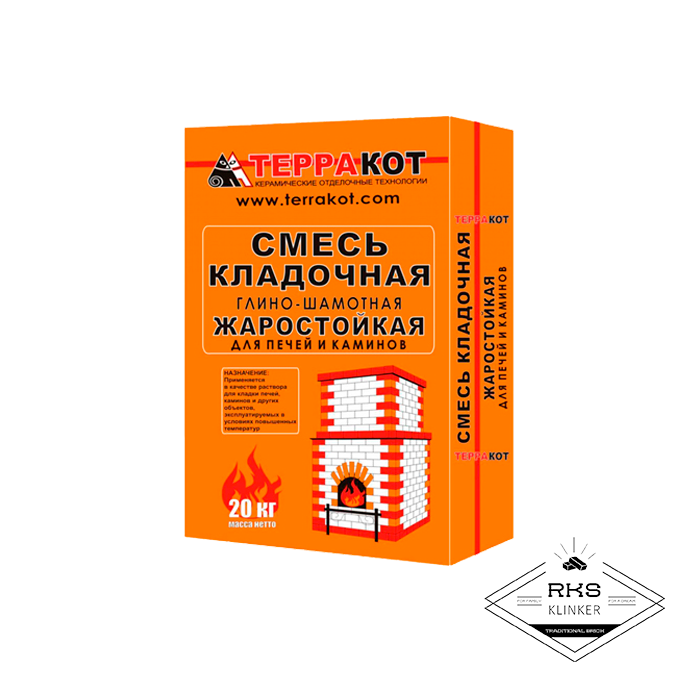 Смесь кладочная глино-шамотная Терракот, 20кг в Краснодаре